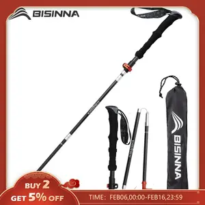 BISINNA 1pcs/2pcs Folding Trekking Poles Carbon Fiber Collapsible