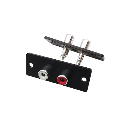 Soket RCA 2 Pin Body Biasa 2 Way RCA Female Jack Konektor Terminal Panel Dinding Plat Input Phono Chassis Soket Audio AV Adaptor 4