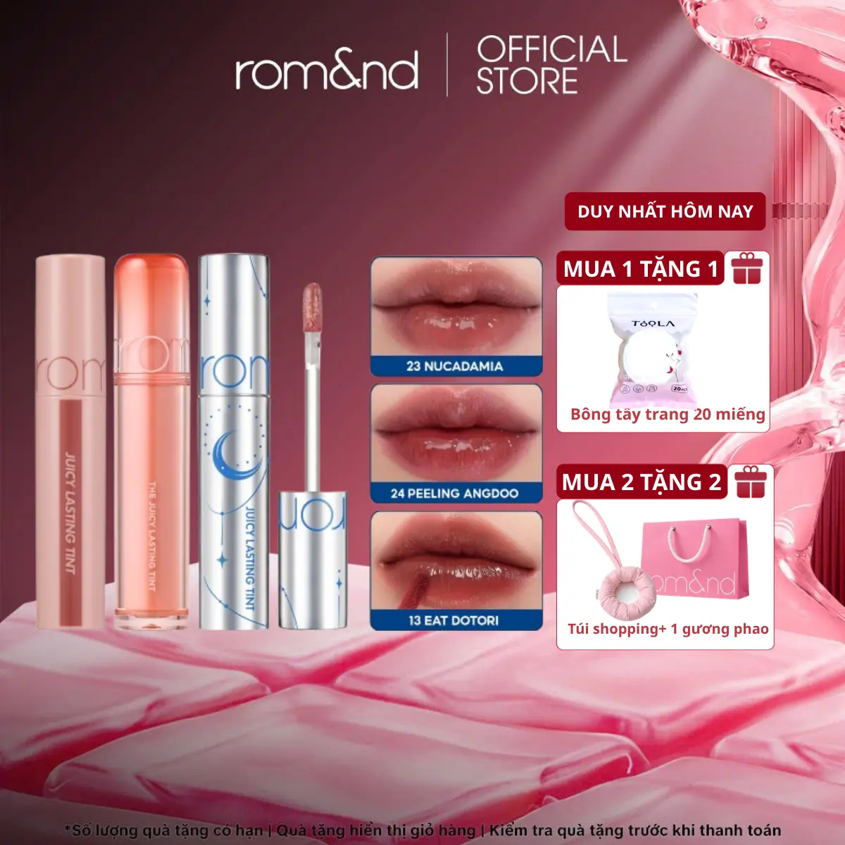 [Rom&nd][Màu 1-39] Son Tint Lì Trang Điểm Hàn Quốc Romand The Juicy Lasting Tint Cosmetic Son Môi Mỹ Phẩm