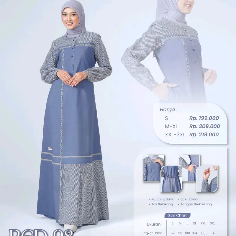 gamis rauna terbaru rgd 98 denim hitam dan corak gamis couple 2