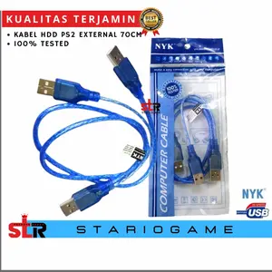 Kabel hardisk HDD eksternal PS2 PS3 Kabel usb to usb cabang 2 NYK ORIGINAL 2.0