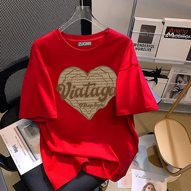 A0102 Mùa hè mới bông lỏng lẻo ngắn tay áo thun 2025 xu hướng nam và nữ có thể mặc giản dị cặp vợ chồng đầu thoải mái thoáng khí mùa hè mát mẻ Nóng bán Chất lượng cao