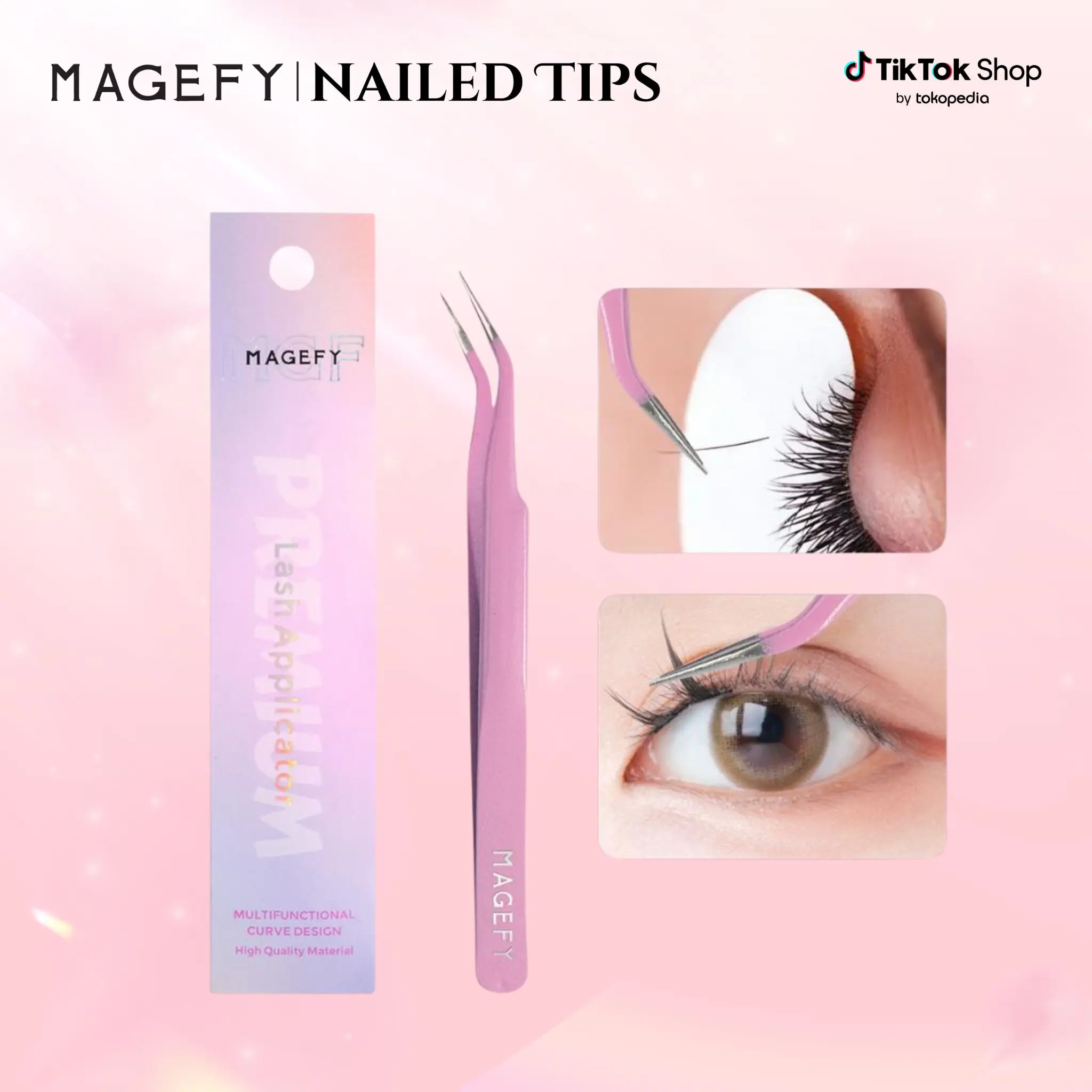 MAGEFY 1 Pcs Pinset Penjepit Alis Stainless Steel MGY5581 – Alat Rias Multifungsi, Presisi Tinggi untuk Cabut Bulu Halus & Makeup Detail