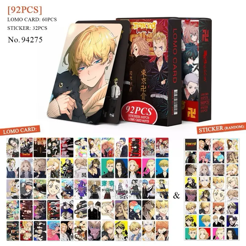 [Lomo Tokyo Revengers 92] Bộ 60 lomo card + 32 Sticker anime TokyoRevenger 0