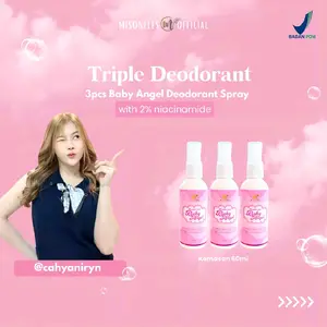 Misonells Triple Deodorant Baby Angel  Deodorant Spray Mencerahkan Ketiak Wangi (isi 3)