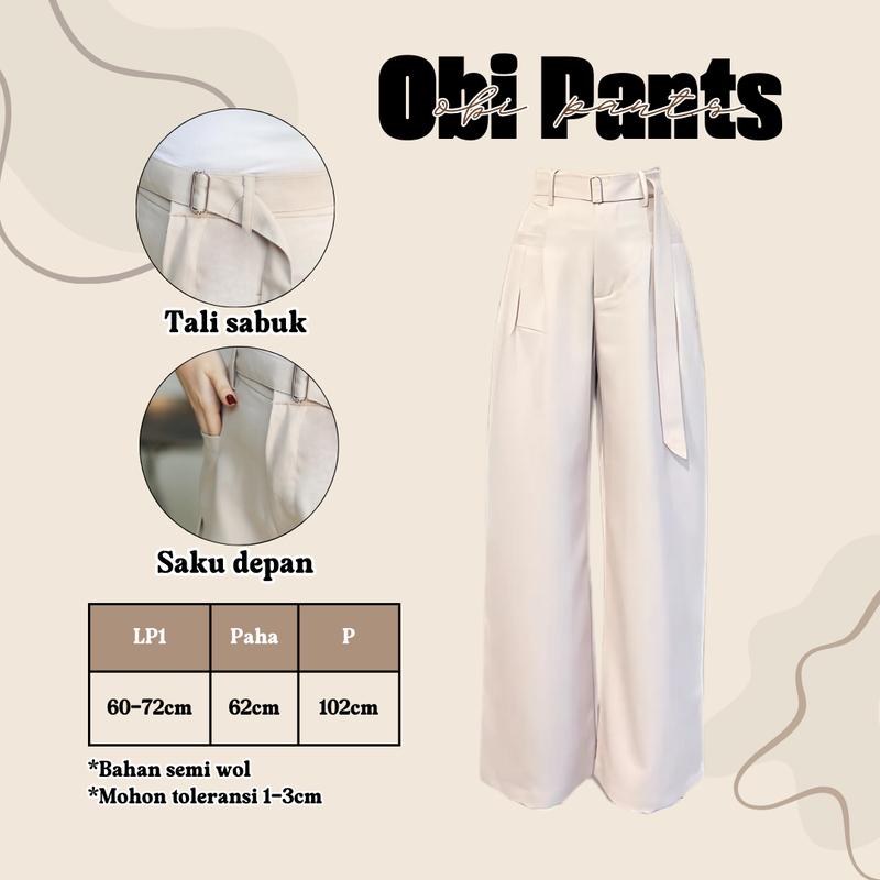 One Set Baju Outfit Cewek (Tank Top Wanita Atasan Crop, Celana Kulot Obi Pants, Tas Bahu Elegan Lucu) LQ085 Setelan Casual Hitam Rib Bawahan Panjang one  set 5