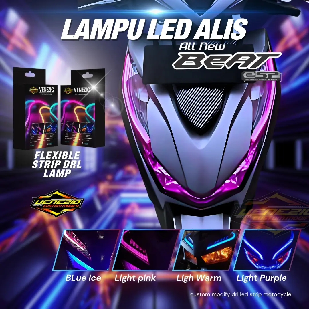 LAMPU ALIS VARIASI MOTOR BEAT ESP BEAT FI BEAT DELUXE 2 PCS KANAN KIRI 1 MODE SENJA BONUS 2 PCS DEVIL EYES/DEMON BISA COD Motorcycle