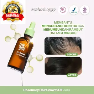 (ORIGINAL 100%) LashBoss Rosemary Hair Growth Oil - 50 ML Haircare oil Menumbuhkan Rontok Ketombe Minyak Argan Gatal Liquid Vitamin