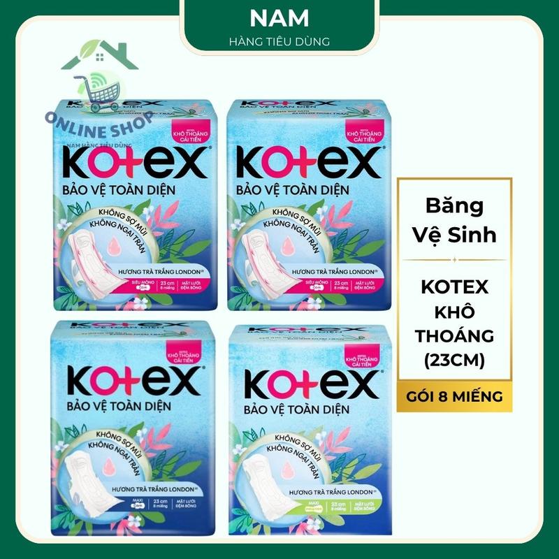 Combo 8 Gói BVS Kotex Khô Thoáng 8 Miếng/Gói (Mỏng Cánh-Dày Cánh)