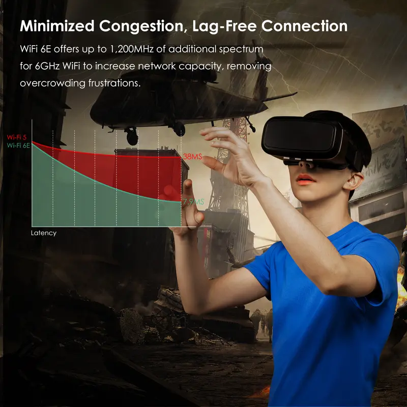 WAVLINK Kartu Nirkabel  WiFi 6E, Adaptor Jaringan Intel AX210 Tri-Band 5400Mbps 2.4GHz / 5GHz / 6GHz dengan Bluetooth 5.3 untuk Laptop, Latensi Sangat Rendah, Mendukung Windows 10 / 11 (64bit) M.2 / NGFF 3