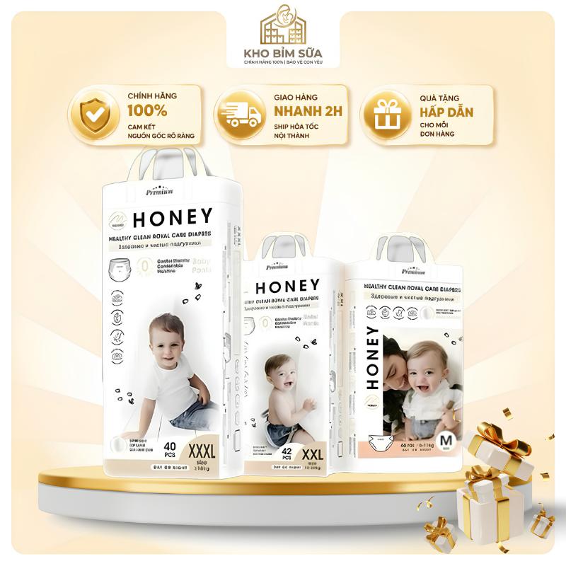 Tã Bỉm Dán Quần HONEY PREMIUM Siêu Mềm Mại, Thấm Hút Tốt