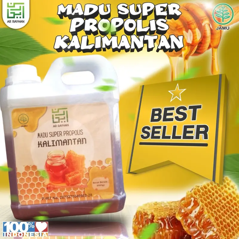 Madu Super Propolis Bee Pollen Kalimantan Ar Rayhan 1kg - Herbal Terlariss 0