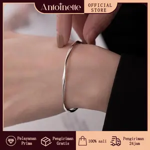 Gelang perak cincin Möbius wanita perak murni mewah ringan unik halus hadiah ulang tahun untuk pacar