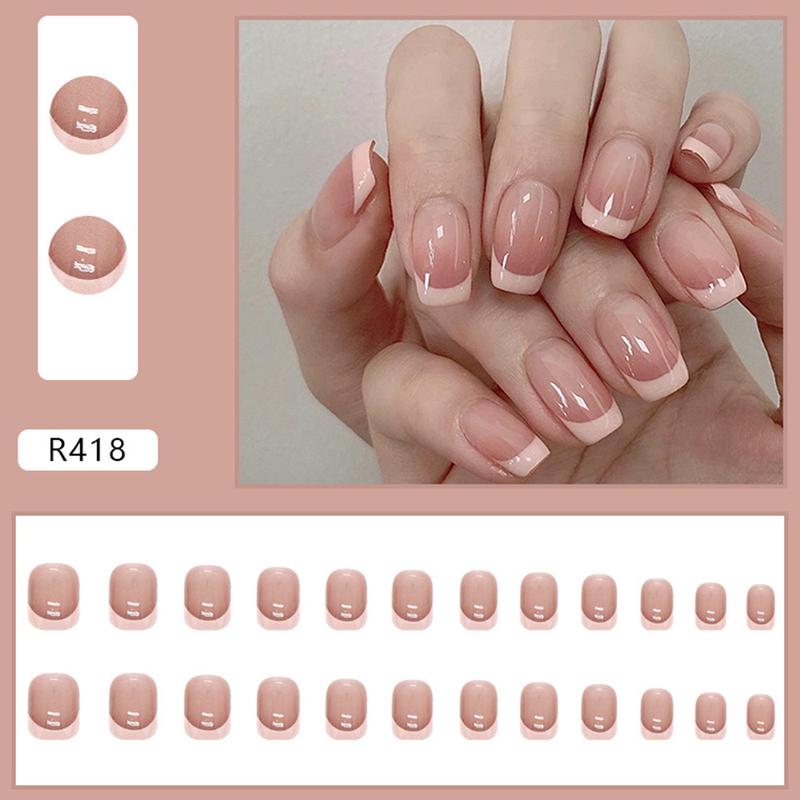 Product Introduction of Móng Tay Giả, Bộ 24, Keo Dán Acrylic Toàn Bộ, Phong Cách Pháp, Thời Trang, 2023 6