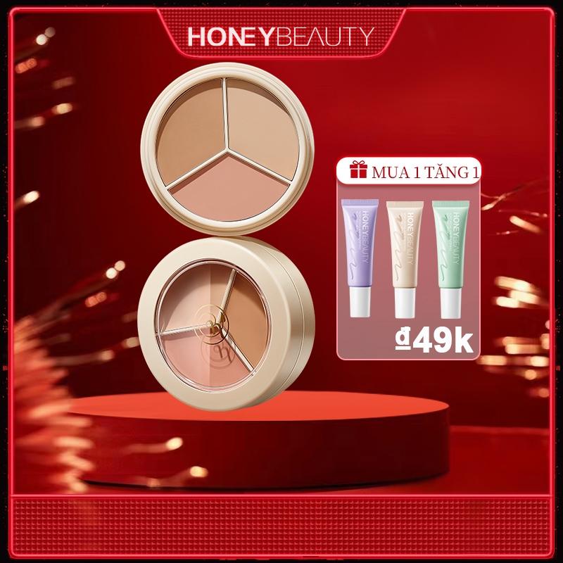 Kem Che Khuyết Điểm Ba Màu, HONEY BEAUTY, Đa Năng, Cho Quầng Thâm, Sẹo Và Mụn Trứng Cá, 15g, Phát Sóng Trực Tiếp