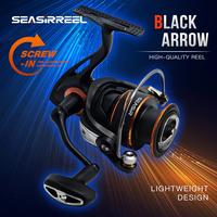 Gambar SEASIRORIGIN BLACK ARROW 1000-3000 Reel Pancing Putar, Power Handle Reel Tahan Air Kumparan Dangkal Aluminium, Bantalan Bola 5+1, Rasio Gir 5.2:1, Tarikan Maksimal 13KG, Gir Utama Logam Tarikan Kuat Lebih Halus Berkualitas saltwater Laut - 1000s dari SEASIR Kab. Tangerang 1 Tokopedia