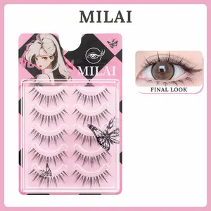 MILAI A01 Natural Look Stem 5 Pasang Bulu Mata Palsu / Eyelash / Lem Bulu Mata Pelentik Bulumata