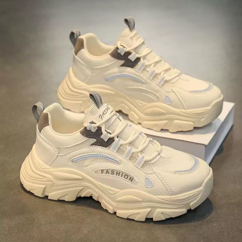 giày nam tăng chiều cao 5cm lưới kết hợ da có phản quang sp 2002 Sneaker Cao Su Đế Bằng Shoes