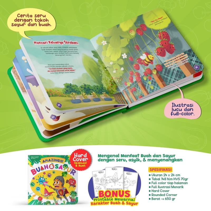 Product Introduction of Buku Anak - Buah dan Sayur - Amazing!!! Buah & Sayur - Buku Ensiklopedia Anak Usia 5+ - Visi Mandiri - Hardcover Books 6