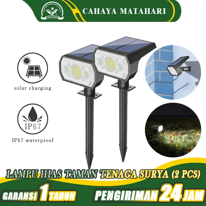 Lampu Tanah Tenaga Surya Luar Ruangan Lampu Lorong Surya Terang Tiga Mode Pencahayaan IP65 Lampu Jalan Tahan Air Lampu Hias Cocok untuk Halaman, Taman, Rumput 0