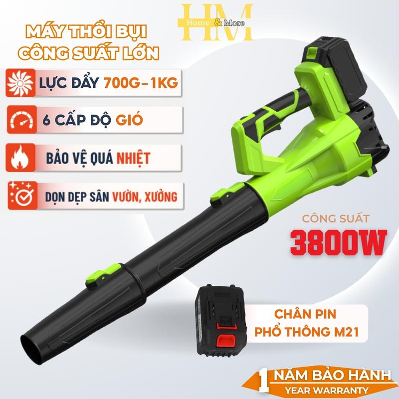 Máy Thổi Phản Lực Công Suất 3800W, Máy Thổi Lá Dùng Pin Phổ Thông Makita 6 Cấp Đ