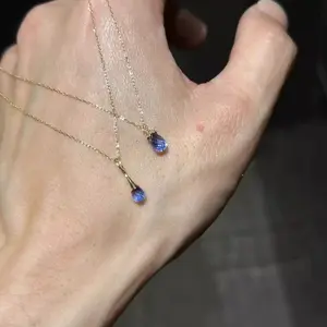 OMG! Perhiasan.Shop - Kalung Wanita Tanzanitte Bahan Titanium Desain Permata Ungu Cocok Untuk Ke Acara Pesta dan Hadiah KG070 KS070 KG071 KS071