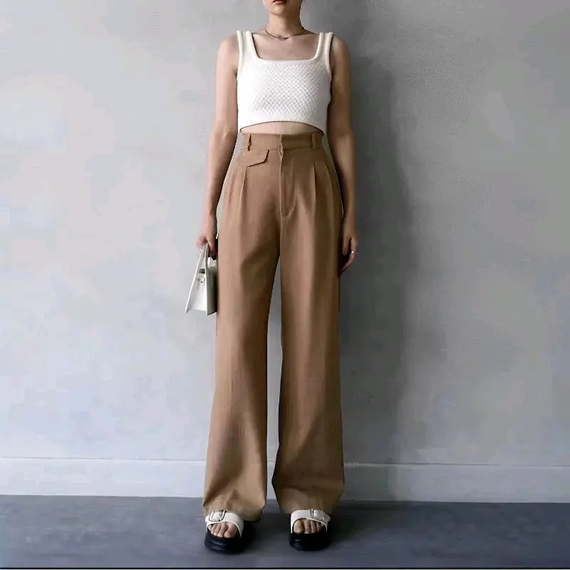 oro pants higwaist-celana panjang kulot wanita bahan loose pants trouser wanita anti kusut 2