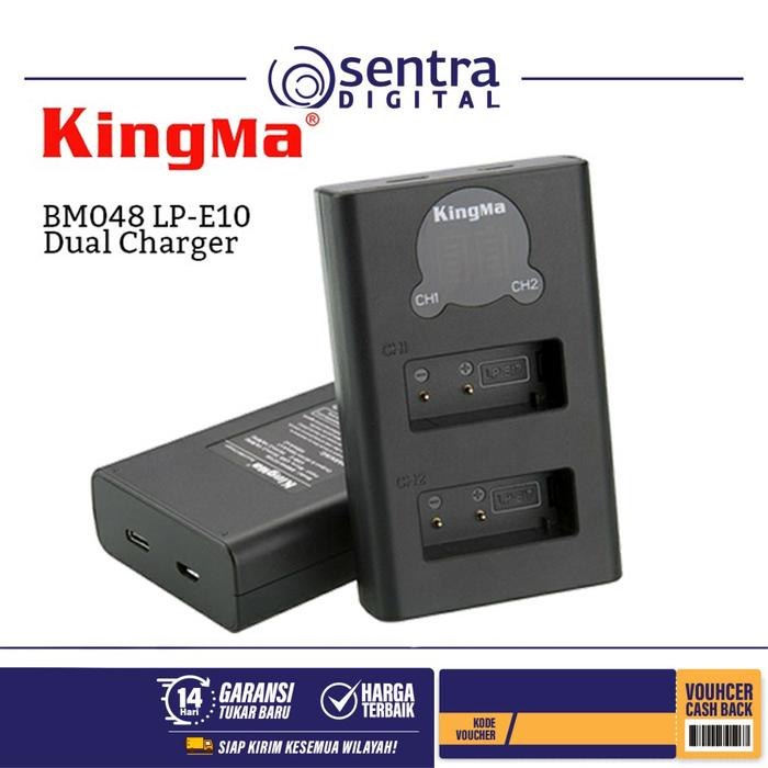 Gambar Charger Dual LCD KINGMA LP-E10 / LC-E10 for Canon 1100D 1200D 1500D dari Sentra Digital Kota Surabaya Tokopedia