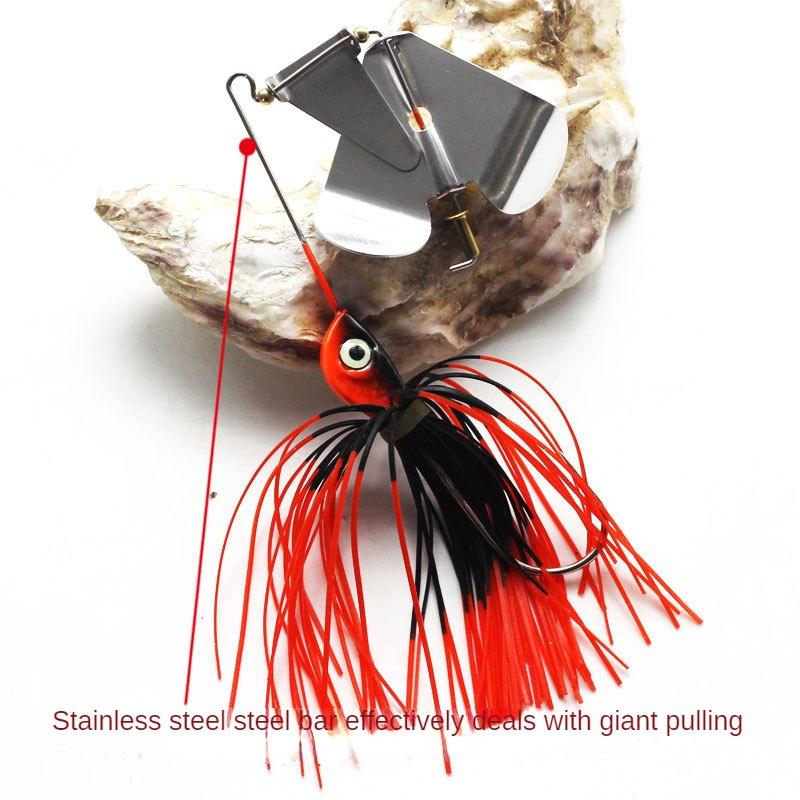 Product Introduction of Lure Fake Fish Husky Heart-Shaped Rotating Sequins Lure 14.7G 5 Colors Tassel Hangings Soft Bait 5