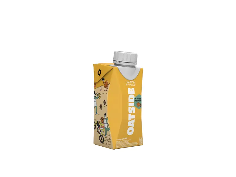 OATSIDE Mini Cap Oat Milk  Caramel Macchiato 200ml (6pcs) (Kemasan Tutup Botol) | Susu Oat Rasa Karamel Macchiato 2