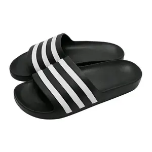 Sandal Slip On Pria Wanita Sendal Selop Karet Motif Garis Sandal Flat Shoes Kekinian Anti Licin