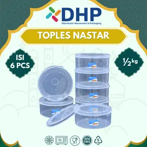 [ISI 6 pcs] Toples Nastar 1/2KG Plastik Tebal Bulat Kue Kering Food Grade BPA Free