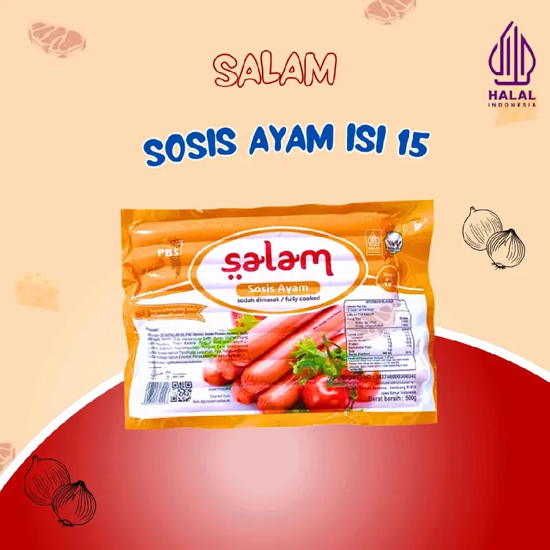Salam sosis ayam panjang isi 15s 500gr PENGIRIMAN Only Jawabarat 0