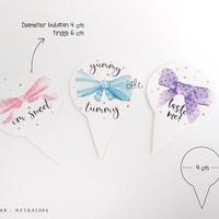 Gambar (TOPER BESAR 4cm netral04) kue cake topper decoration pita pink sweet dari i am CiLi Kota Tangerang 1 Tokopedia