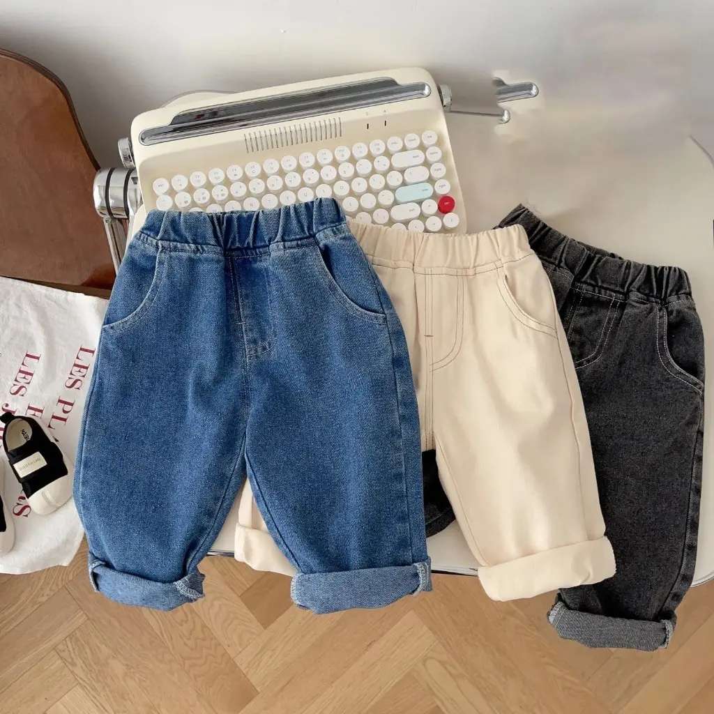 Celana anak laki-laki model polos usia 6 bulan - 5 tahun celana panjang keren pakaian bawahan bayi
