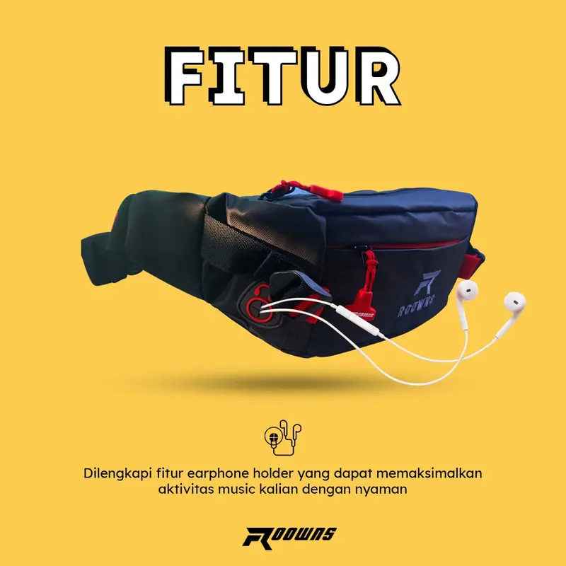 Tas Waistbag Pria Waterproof Premium Roowns Xtrail Pinggang 6