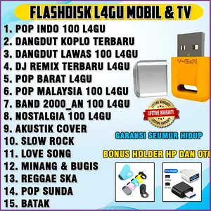 TERLARIS USB LAGU DAN VIDEO 32GB  | USB LAGU FLASHDISK V-GEN KAPASITAS 32GB UNTUK SPEAKER MOBIL TV Radio Musix Box DLL