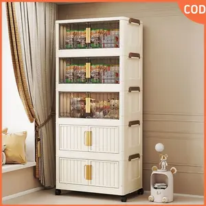 Lemari lipat plastik serbaguna ukuran besar / lemari pakaian 3-5 lapis bahan PP Ramah Lingkungan Tanpa BPA Kuat Menahan Beban Lemari plastik berkapasitas besar