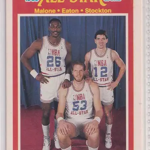 1989-90 Fleer #163 All-Star Game Karl Malone, Mark Eaton, John Stockton