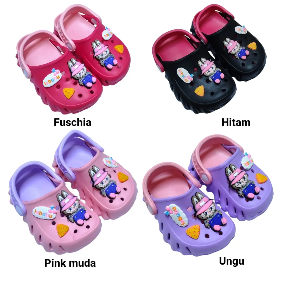 Sandal Baim Anak Perempuan Motif Labubu Viral Sandal Sepatu Anak Perempuan Fashion Terbaru