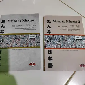 PAKET 2 BUKU MINNA NO NIHONGO 1 DAN 2 VERSI TERJEMAHAN & KETERANGAN TATA BAHASA VERSI BAHASA INDO
