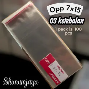 Plastik Opp Bening Isi 100 Ukuran 7x15+3 untuk buket atau uang