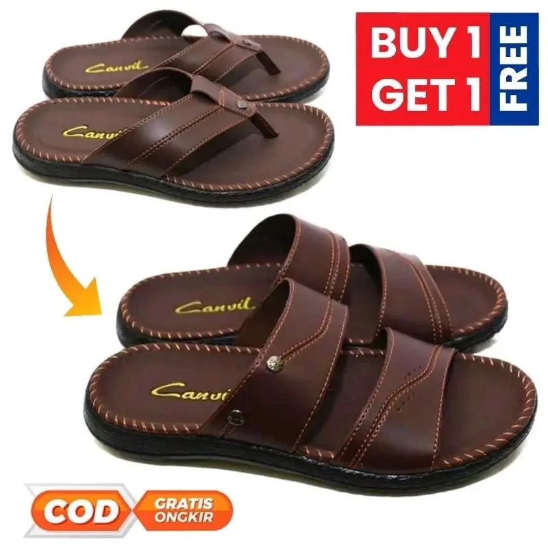 PROMO BUY 1 GET 1 SANDAL JEPIT SANDAL SLOP PRIA COWOK TERLARIS SANDAL DEWASA SANDAL LIMITLESS SANDAL KULIT PRIA