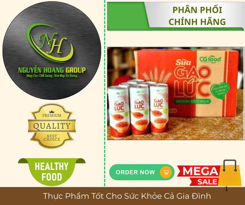  THÙNG 24 LON - Sữa Gạo Lứt CG FOOD 245 ml - Lựa Chọn Lành Mạnh Cho Sức Khoẻ 