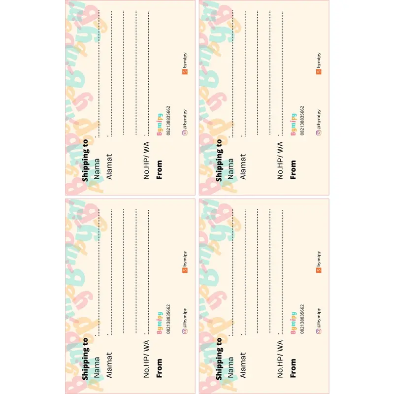 CETAK STIKER LABEL KEMASAN PER 10 PCS -  STICKER UKURAN 15CM X 10CM BAHAN CHROMO GLOSSY / HVS 5