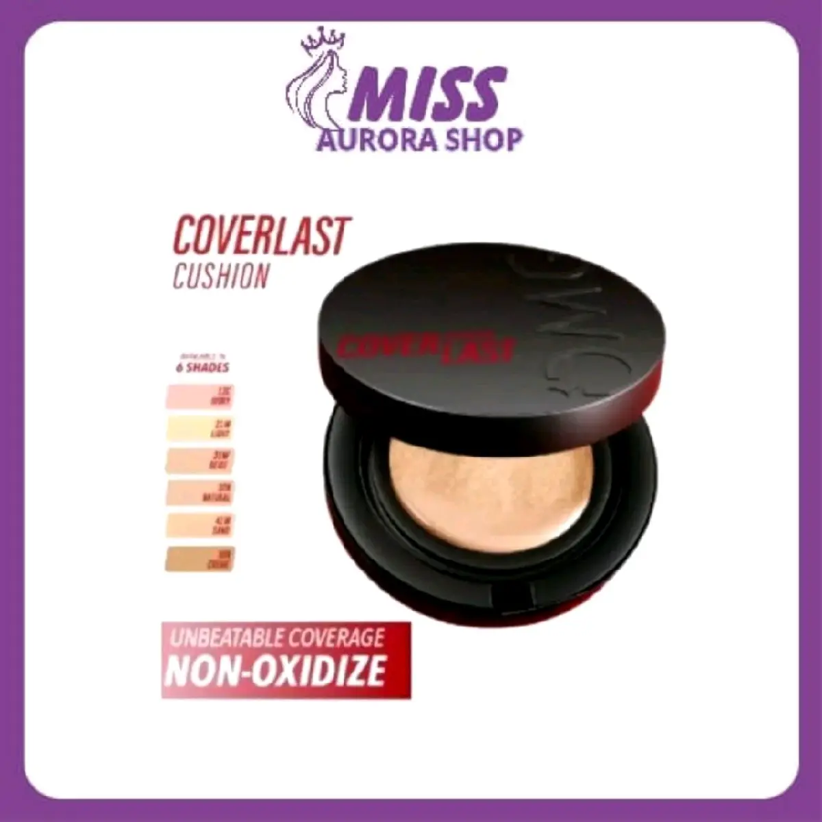 OMG Oh My Glam Coverlast Cushion 15gr || Cushion Foundation Concealer Skin Tint Make Up || High Coverage bedak