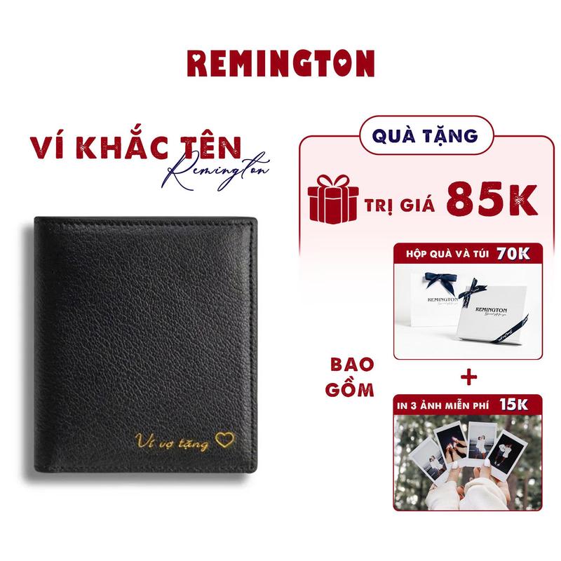 [ Fullbox Đã Gói Quà ] Ví khắc tên theo yêu cầu Remington Godwin đứng fullbox miễn phí in 3 ảnh và tặng kèm hộp, túi giấy làm quà tặng