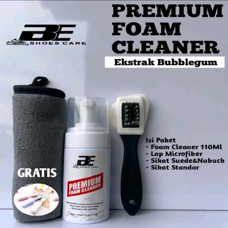 FREE MICROFIBER + SIKAT Terlaris No. 1 | PAKET CUCI SEPATU Foam Shoes Cleaner Bubble gum By Be Shoes Care | Pembersih Sepatu Instan Foam Cleaner 0