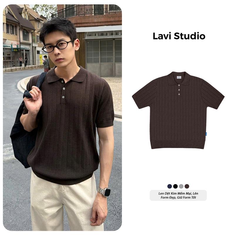 Áo Polo LEN THỎ Local Brand Lavi Studio STRIPES Nam Nữ Unisex