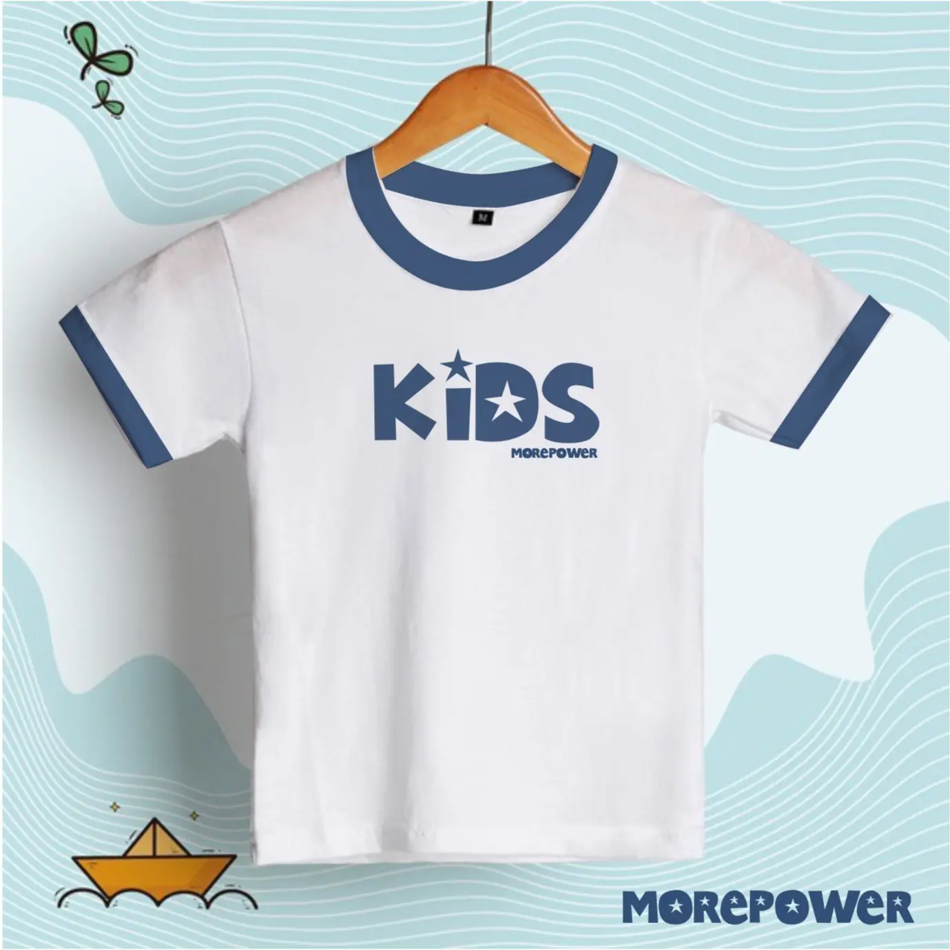 Kaos Anak Laki Laki Tulisan Stripe Simple Regular Usia 1-12 Tahun